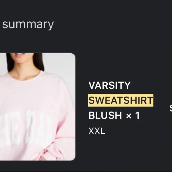 Pink Sweatshirt with White Lettering - Picture 3 of 5